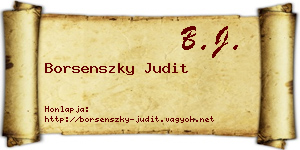 Borsenszky Judit névjegykártya