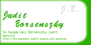 judit borsenszky business card